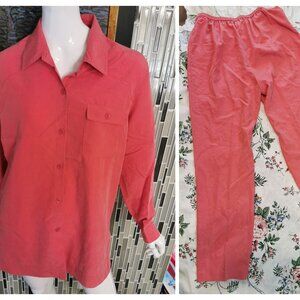 Norton Menauchton Vintage 90s peach salmon 2pc brand, Jacket L and Pants M 0347